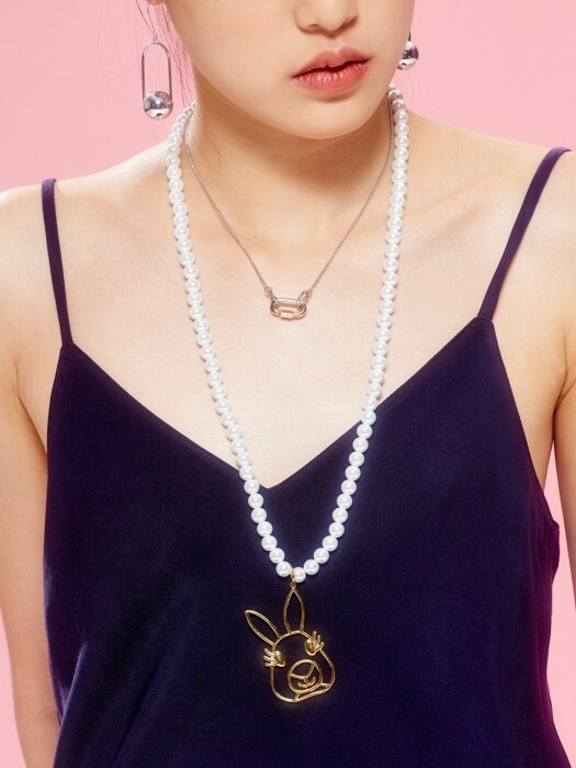 Bunny Drawing Necklace