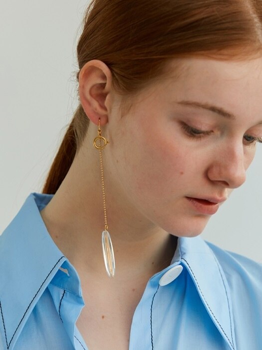 Acrylic Bar Link Single Earring