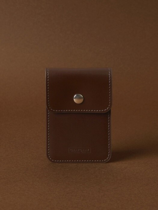 Button Card Wallet Dark Brown