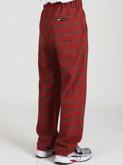 CHECK SUIT RELAX PANTS (RED)