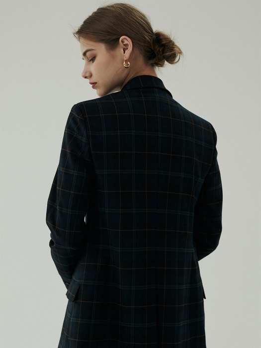 Marianne double jacket navy checked
