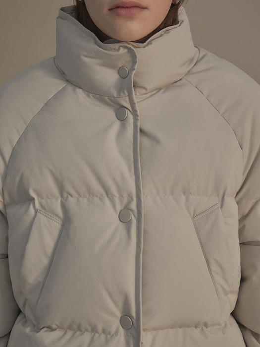 Cropped string puffer jacket (White fog)