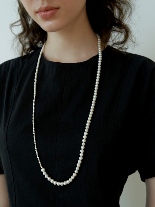 Pearl & Hematite Two-Way Long Necklace