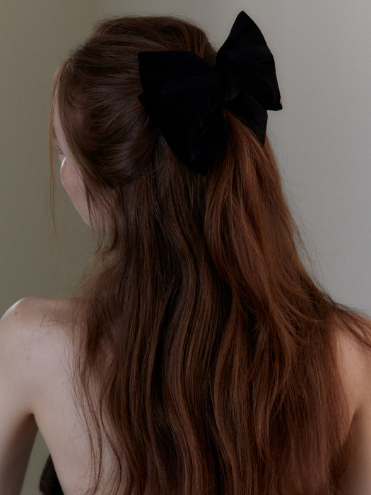 Kitsch velvet ribbon hair pin (black)