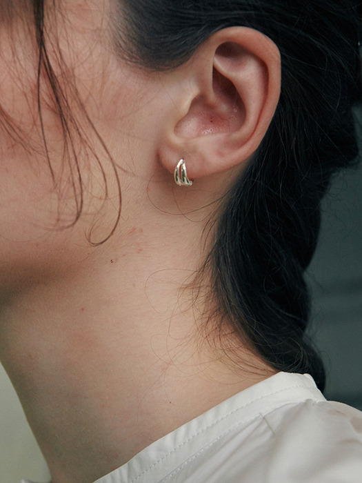 [925 silver] Deux.silver.122 / lien earring (2 color)