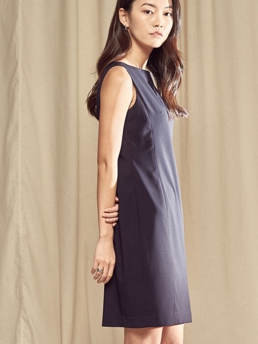 sleeveless dress navy