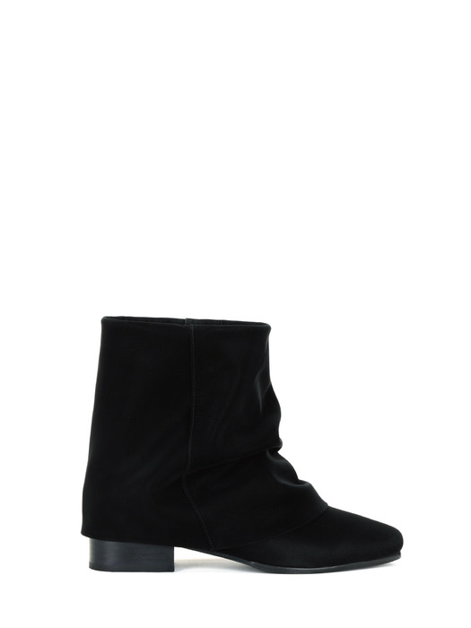 Wrinkle Leather Boots (Black)_Short