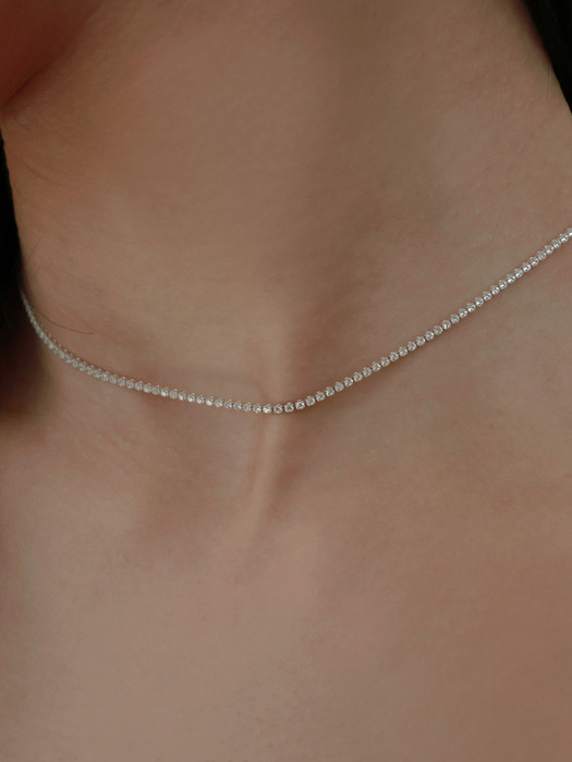 silver tennis necklace