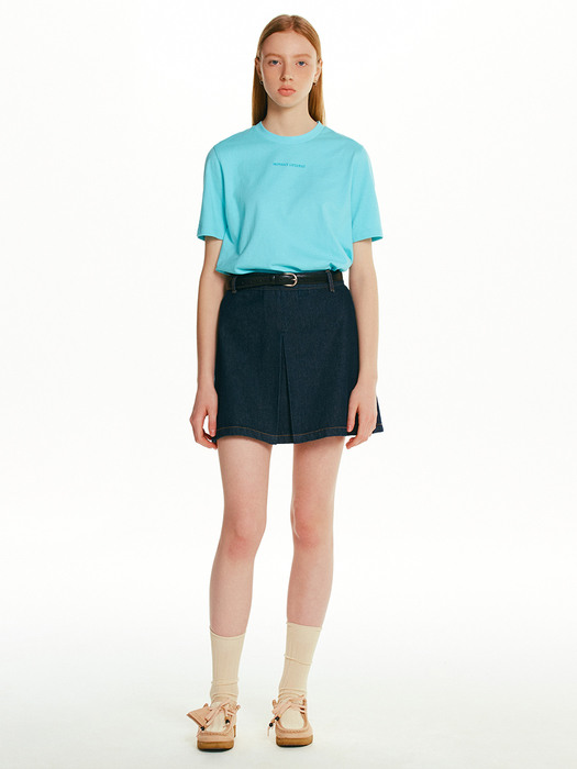 MAILI A-line denim skirt (Indigo blue)