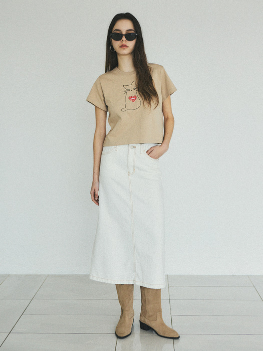 Daily Cotton Long Skirt_CTS604(Ecru White)