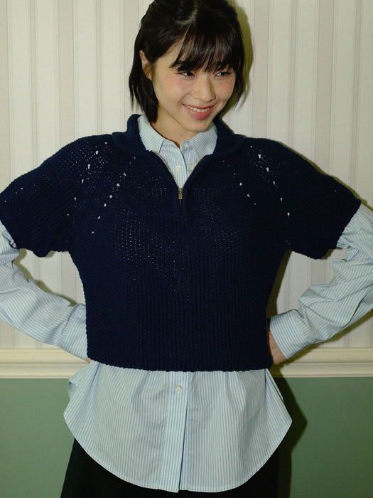 moui Monica collar knit (NAVY)