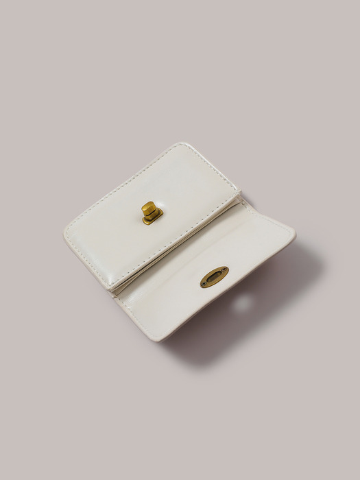 Flat Gold Wallet - Ivory
