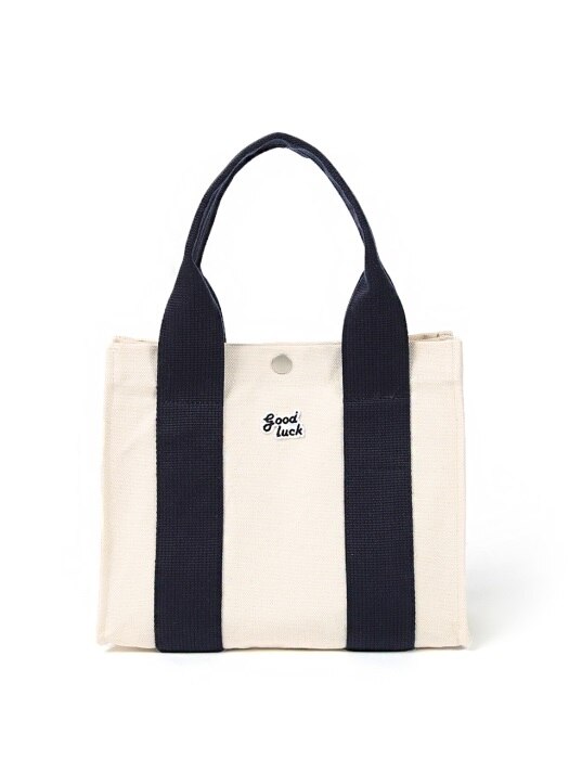 Small House Tote_Ecru/Navy