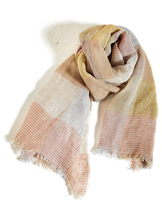 LINEN CHECK PINK SCARF