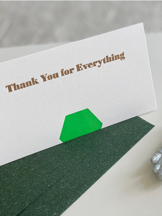 Thank you everything 땡큐 에브리띵 레터프레스 롱 카드