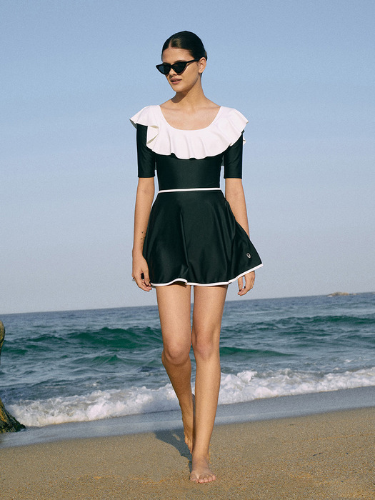 Flare Swim Skirt-Black