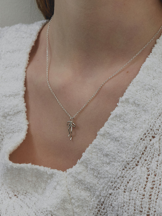 [단독]ribbon thin necklace