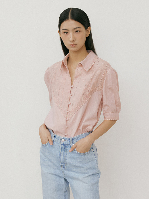 Sunflower Lace Blouse (pink)