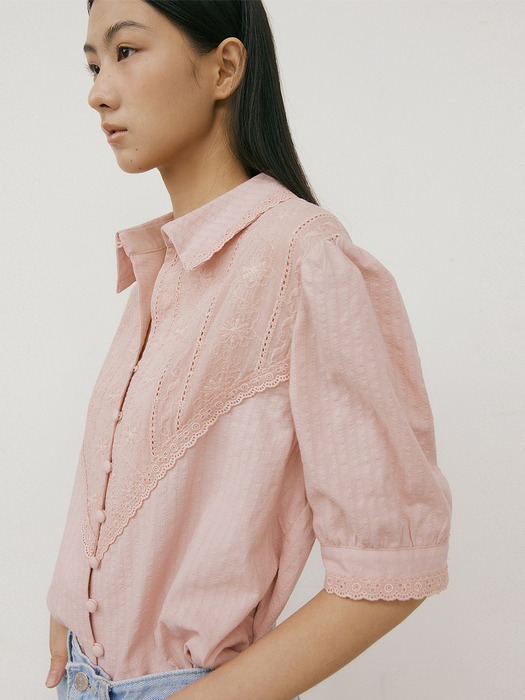Sunflower Lace Blouse (pink)