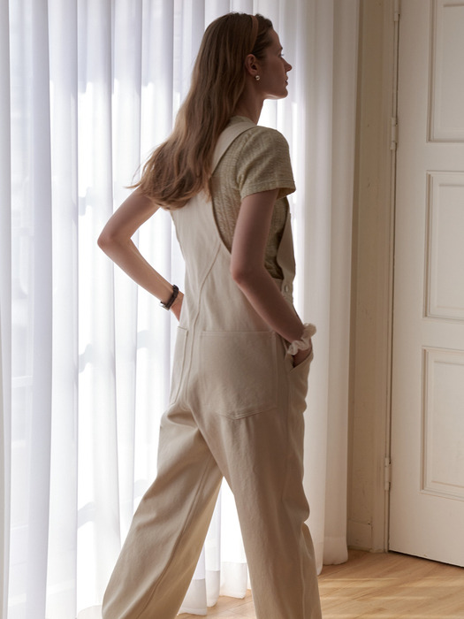 A TWILL COTTON OVERALL_IVORY