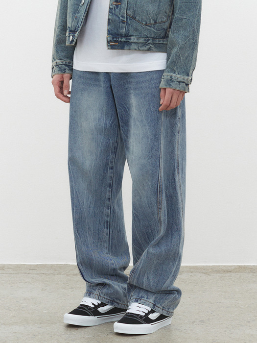Curved Wide Jeans DCPT033CRYBlueB
