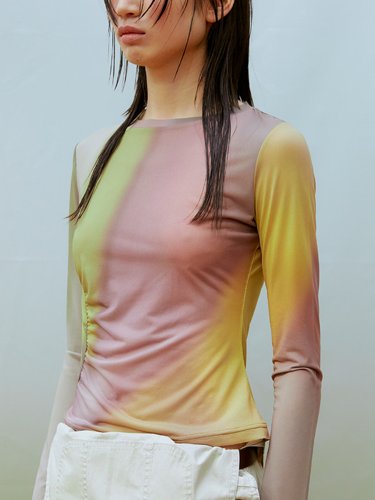Asymmetric Ruched Top (YELLOW)