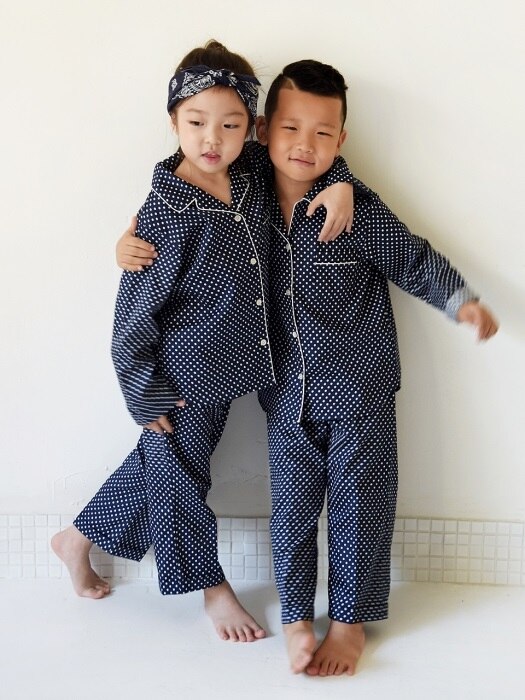 Kids Pajama Set _ Navy Dots