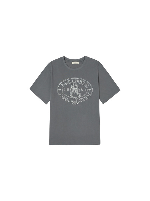 SITP 5064 Basset Hound T-shirt_Charcoal