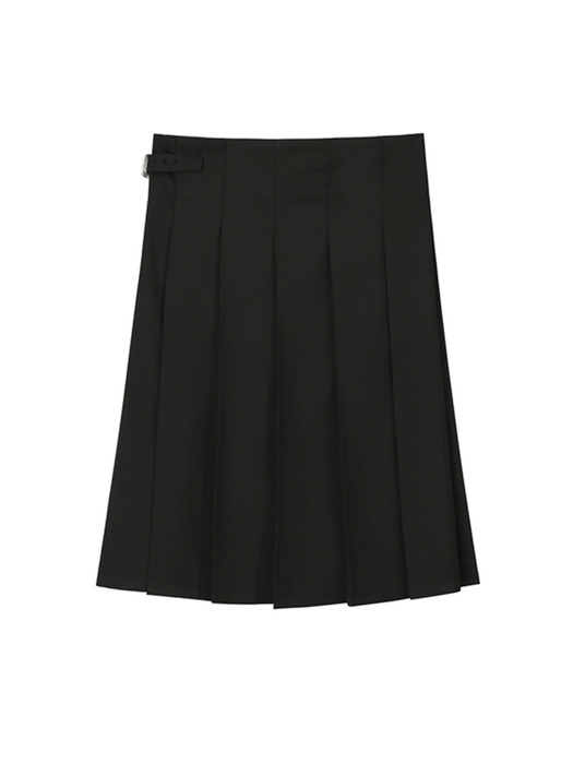 0 9 safety pin midi wrap skirt - BLACK
