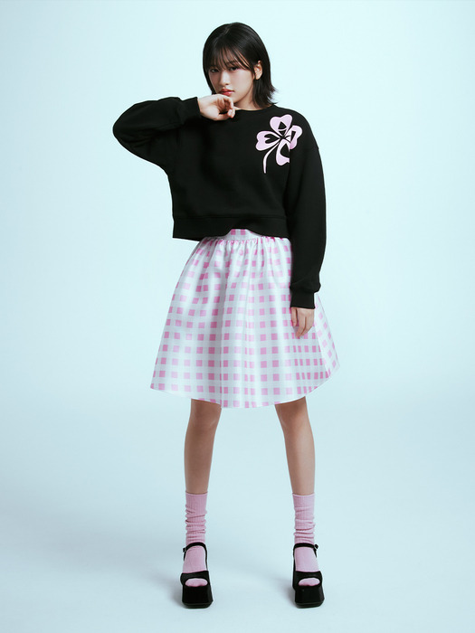 CROPPED SWEATSHIRT CLOVERMARDI_BLACK PINK