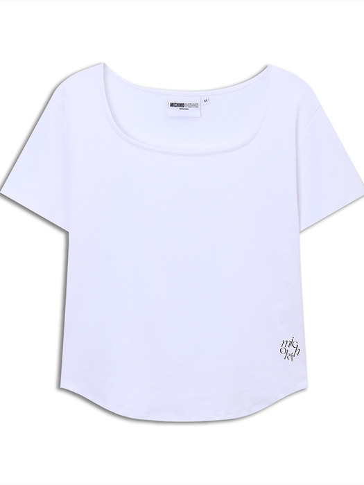 CURVED SQUARE NECK TOP WHITE