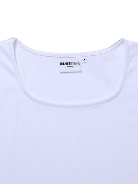 CURVED SQUARE NECK TOP WHITE