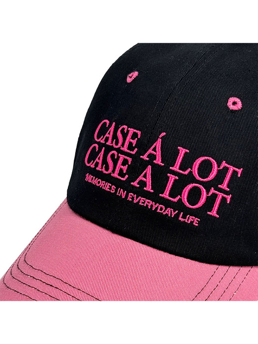 Slogon logo ball cap - black pink