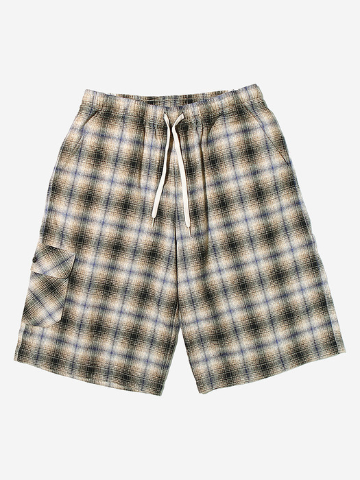 Cosmo Checker Flannel Carpenter Shorts Gray