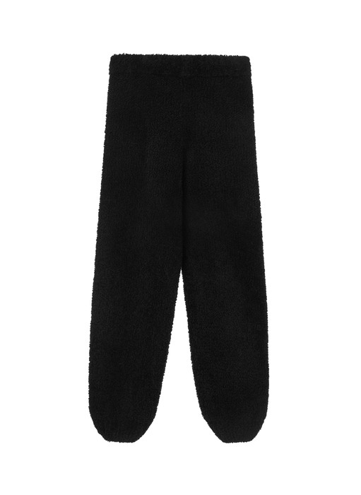 WOOLLY KNIT TRACK PANTS, BLACK