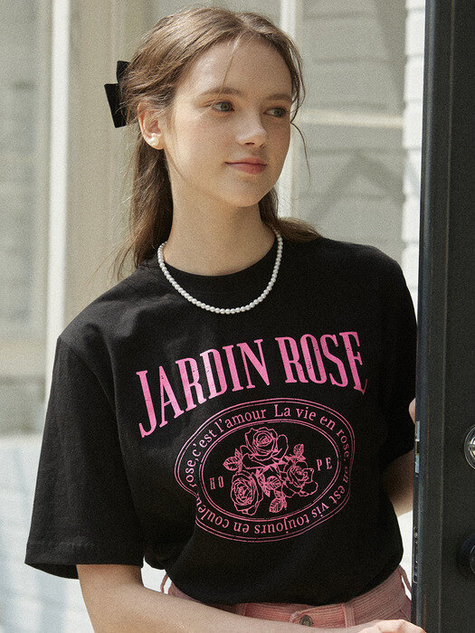 Jardin Rose T-shirt - Black