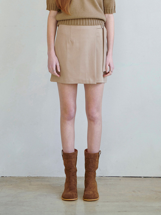 Amanda Buckle Wrap Mini Skirt