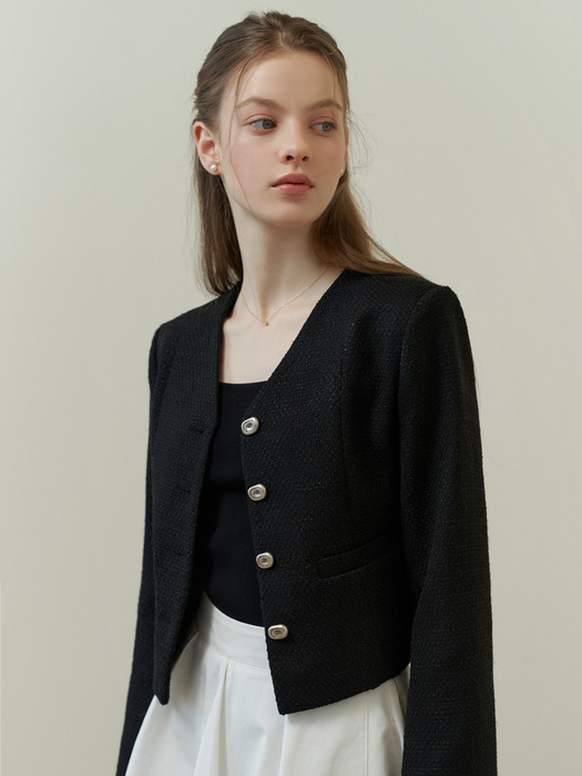 Bonnie v tweed jacket (black)