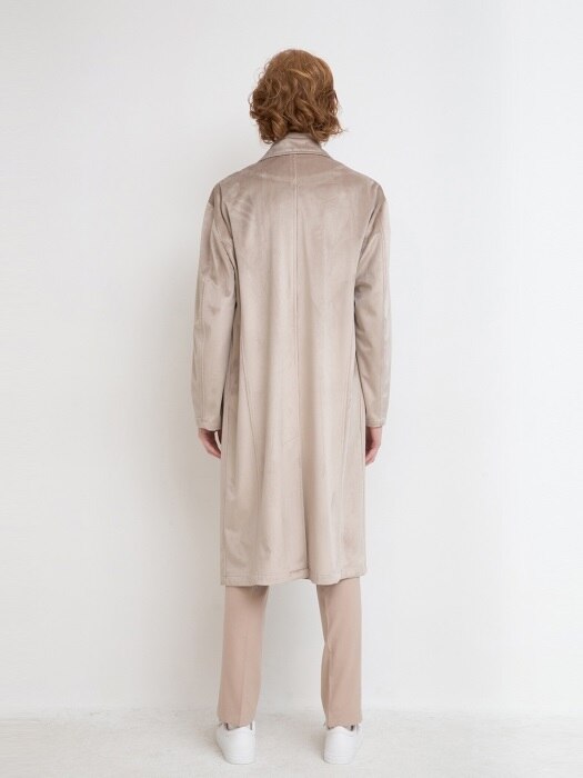 Velvet Robe Coat - Beige
