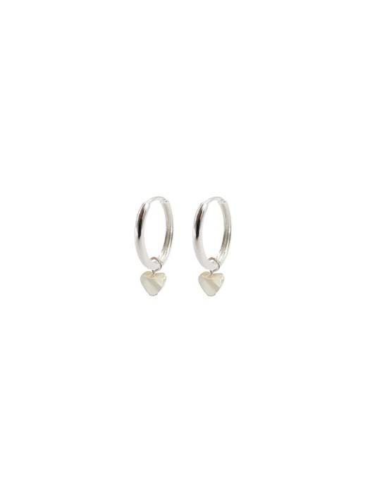 [Silver] Heart Shell Ring Earrings