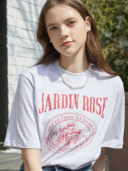 Jardin Rose T-shirt - Light Grey