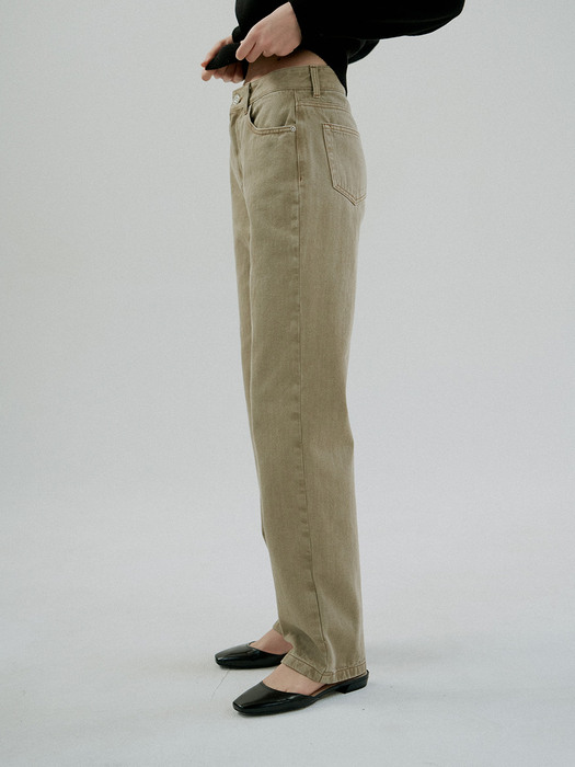 Jeans Midrise Standard Fit_Sand Beige