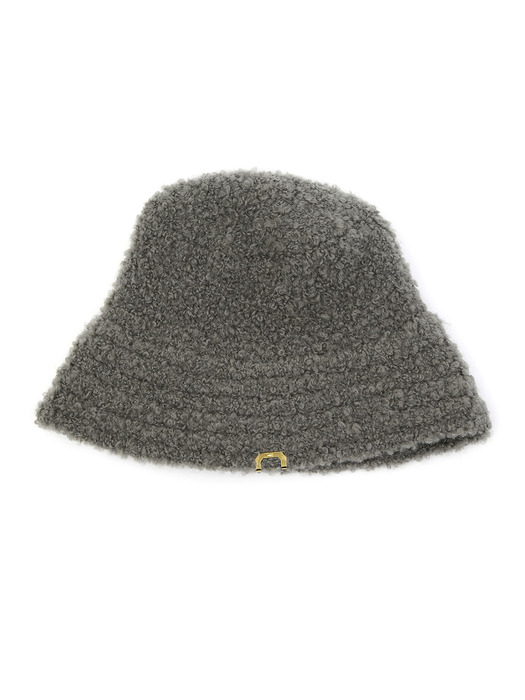 KNIT BUCKET / MOHAIR BOUCLE / CHARCOAL