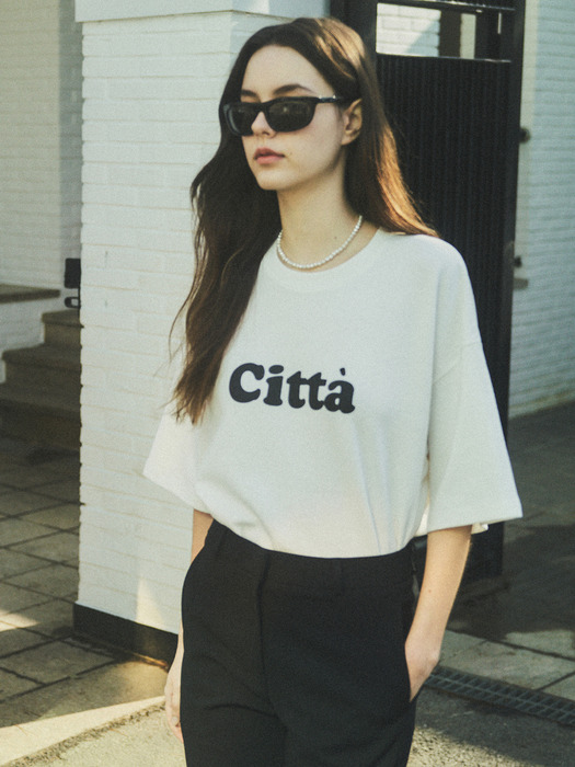 Citta Signature Logo Overfit T-shirt_CTT312(White)