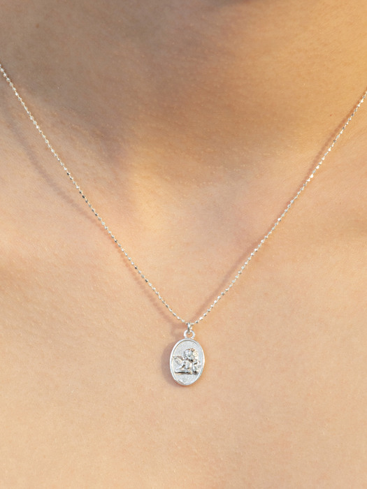 oval cupid necklace(silver 925)