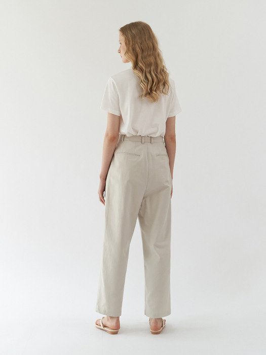Wide tuck Trousers ( Stone grey )