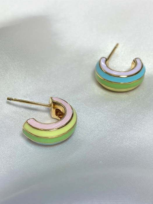 Pastel Rainbow Mini Hoop Earring_EC1747