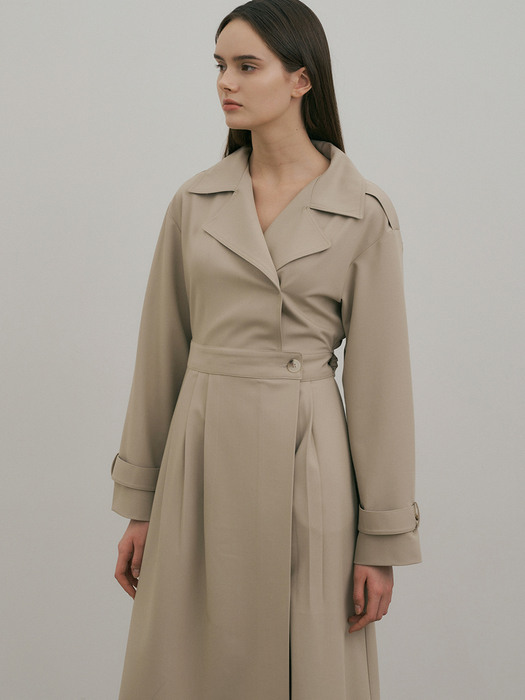comos 795 trench layered dress (beige)