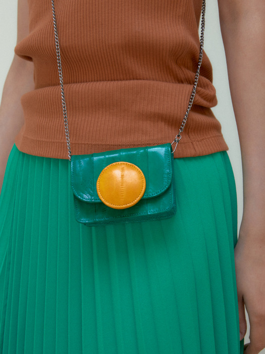 Macaron wallet mini bag green yellow