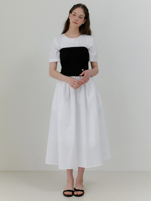 Peach corset dress (white)